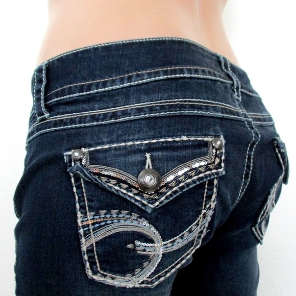 plus size bling pocket jeans